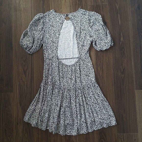 💙 Free People 'Dancing In The Dark' Floral Dress Size S Open Back 100% Viscose - Picture 9 of 11